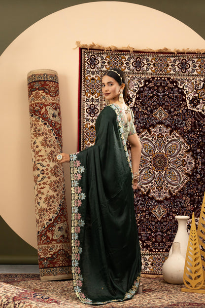 EMERALD FOREST SCALLOP SAREE