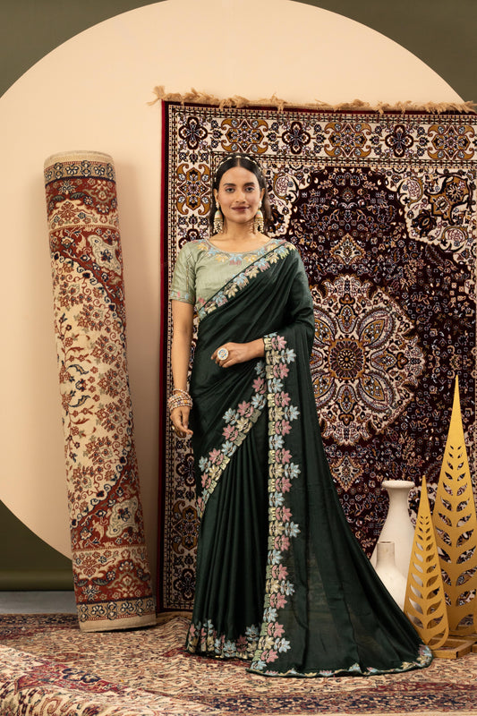 EMERALD FOREST SCALLOP SAREE