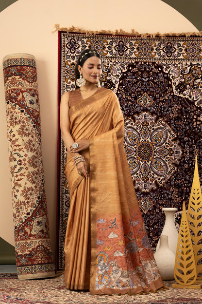 GOLDEN BRONZE HERITAGE ART SAREE