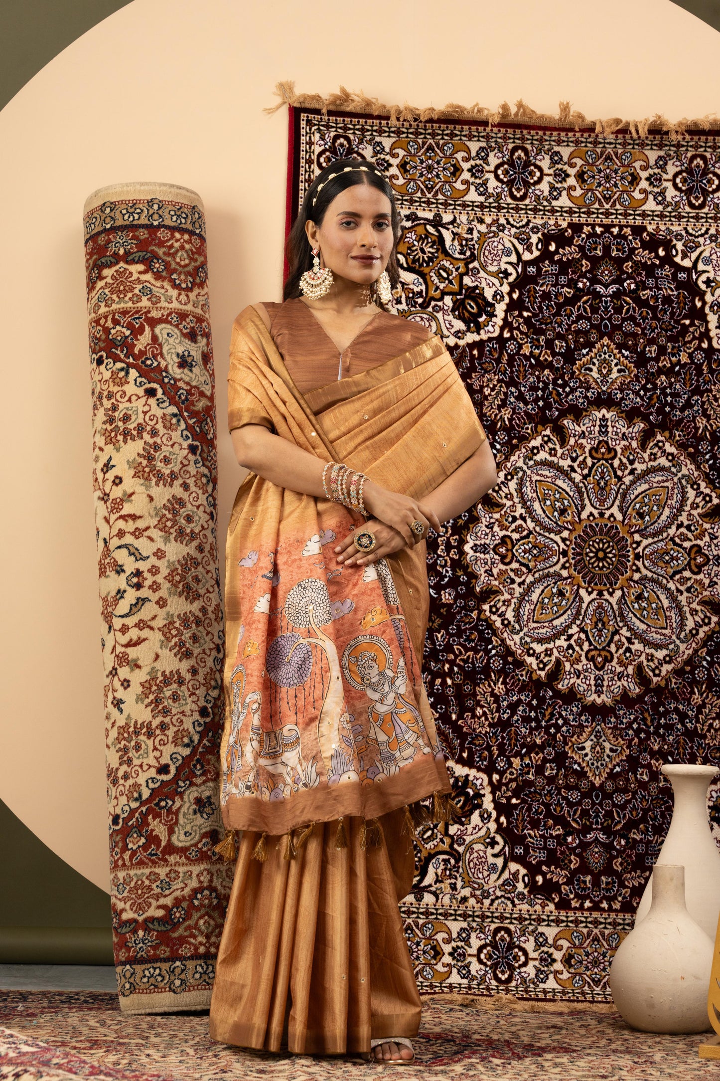 GOLDEN BRONZE HERITAGE ART SAREE