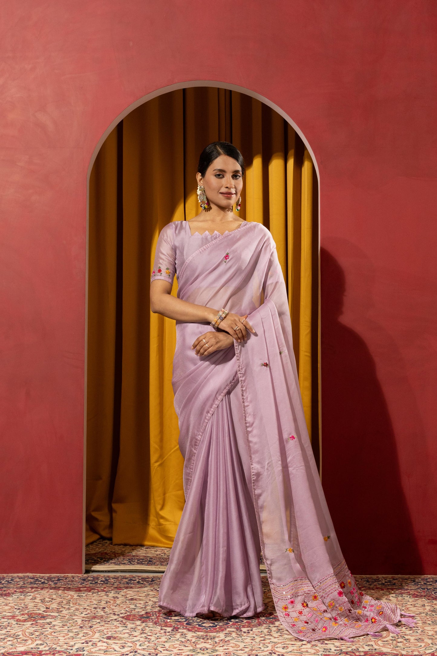 PRODUCT 8: ENCHANTING LAVENDER EMBROIDERED SAREE