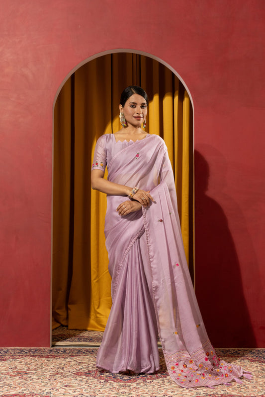 PRODUCT 8: ENCHANTING LAVENDER EMBROIDERED SAREE