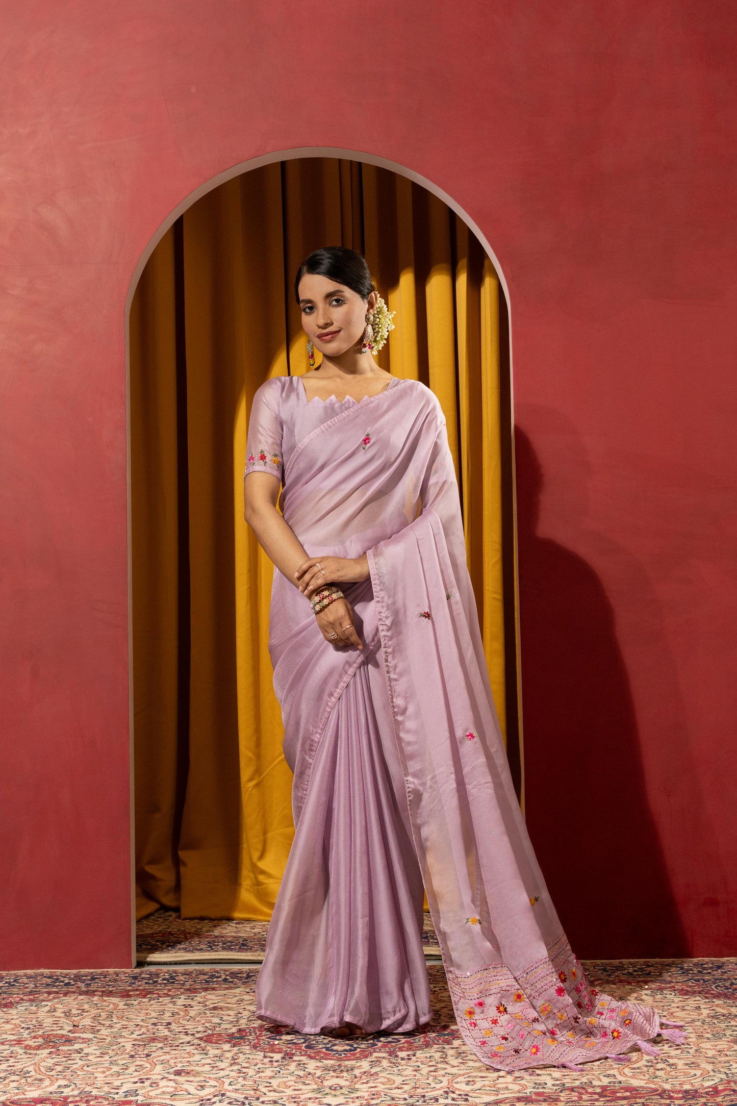 PRODUCT 8: ENCHANTING LAVENDER EMBROIDERED SAREE