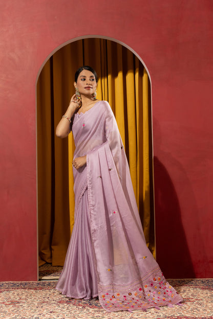 PRODUCT 8: ENCHANTING LAVENDER EMBROIDERED SAREE