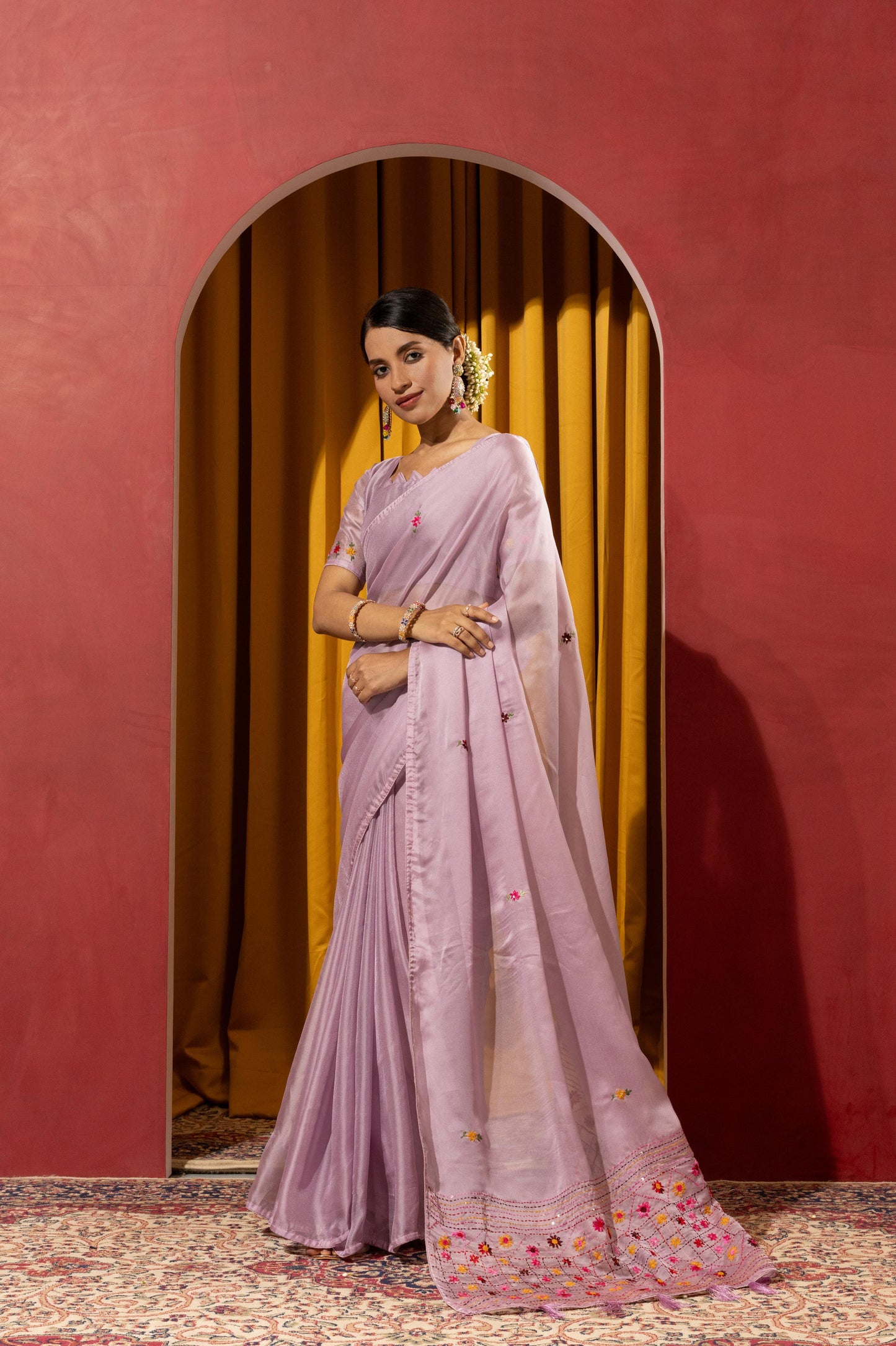PRODUCT 8: ENCHANTING LAVENDER EMBROIDERED SAREE