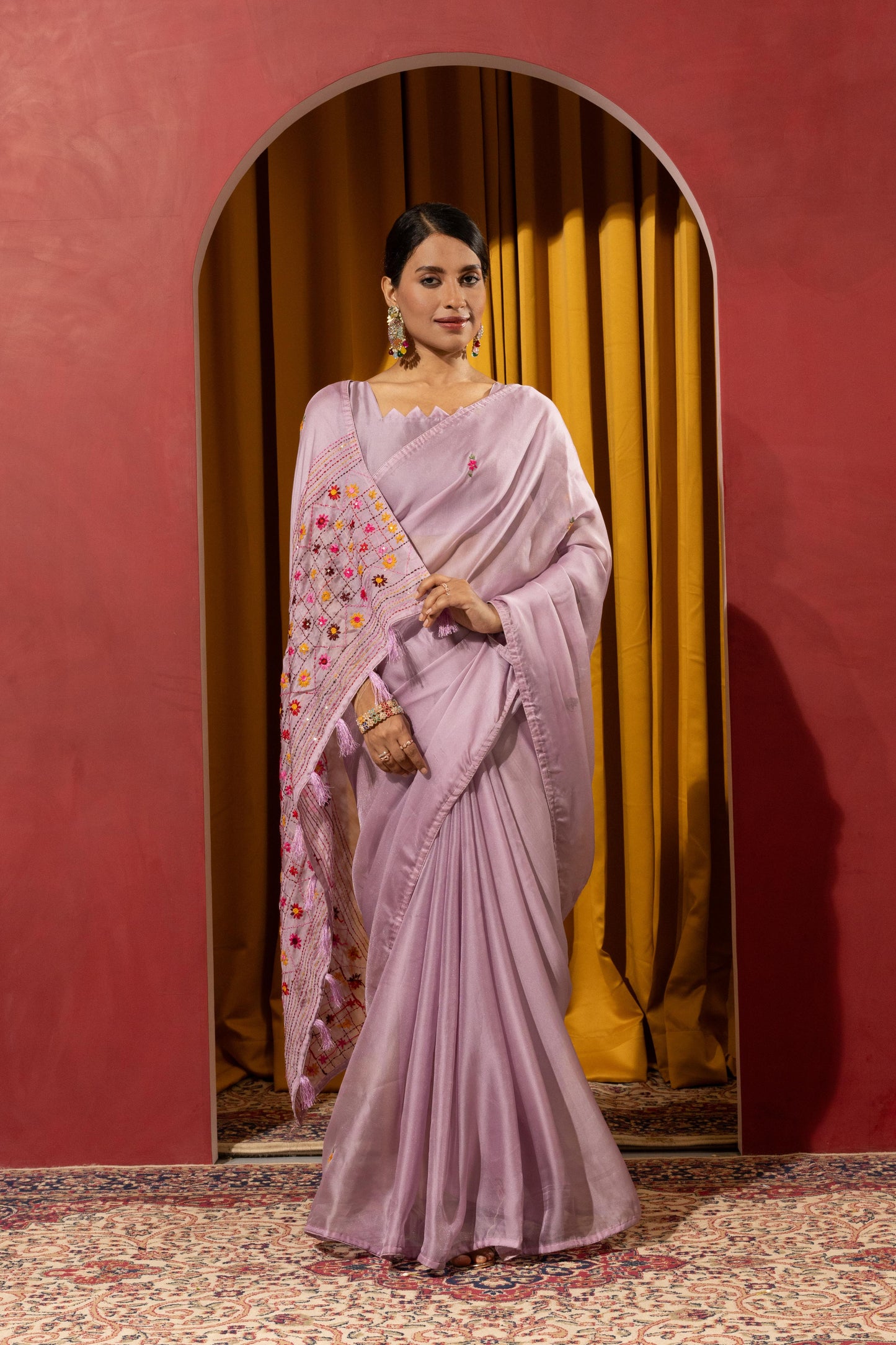 PRODUCT 8: ENCHANTING LAVENDER EMBROIDERED SAREE
