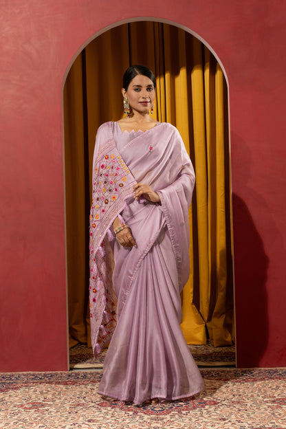 PRODUCT 8: ENCHANTING LAVENDER EMBROIDERED SAREE