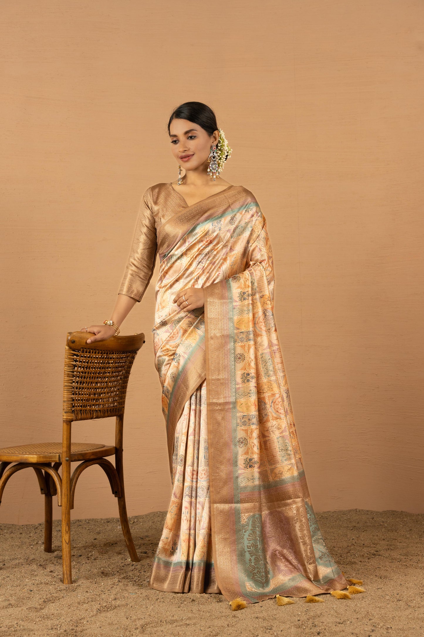 PEACH SERENITY KOTA SAREE
