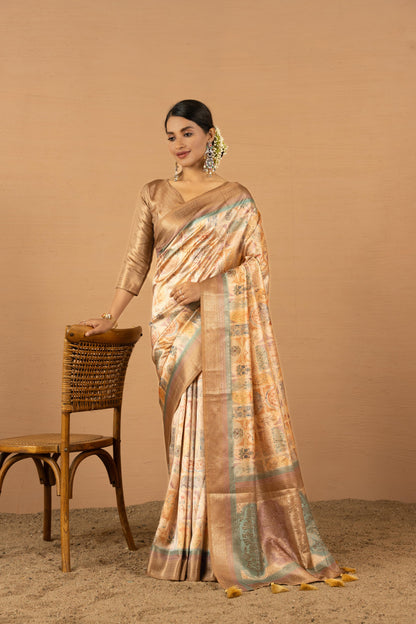 PEACH SERENITY KOTA SAREE