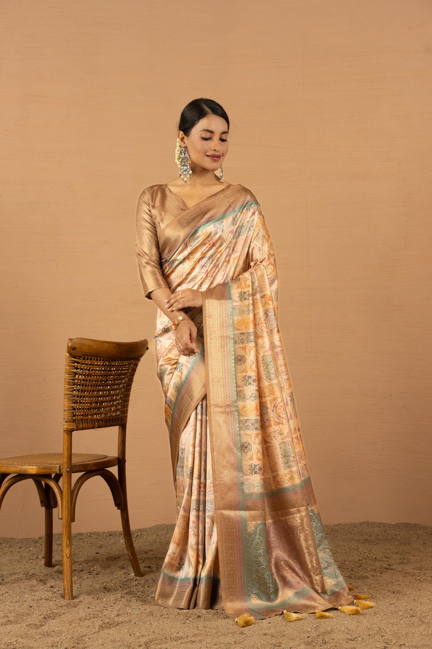 PEACH SERENITY KOTA SAREE