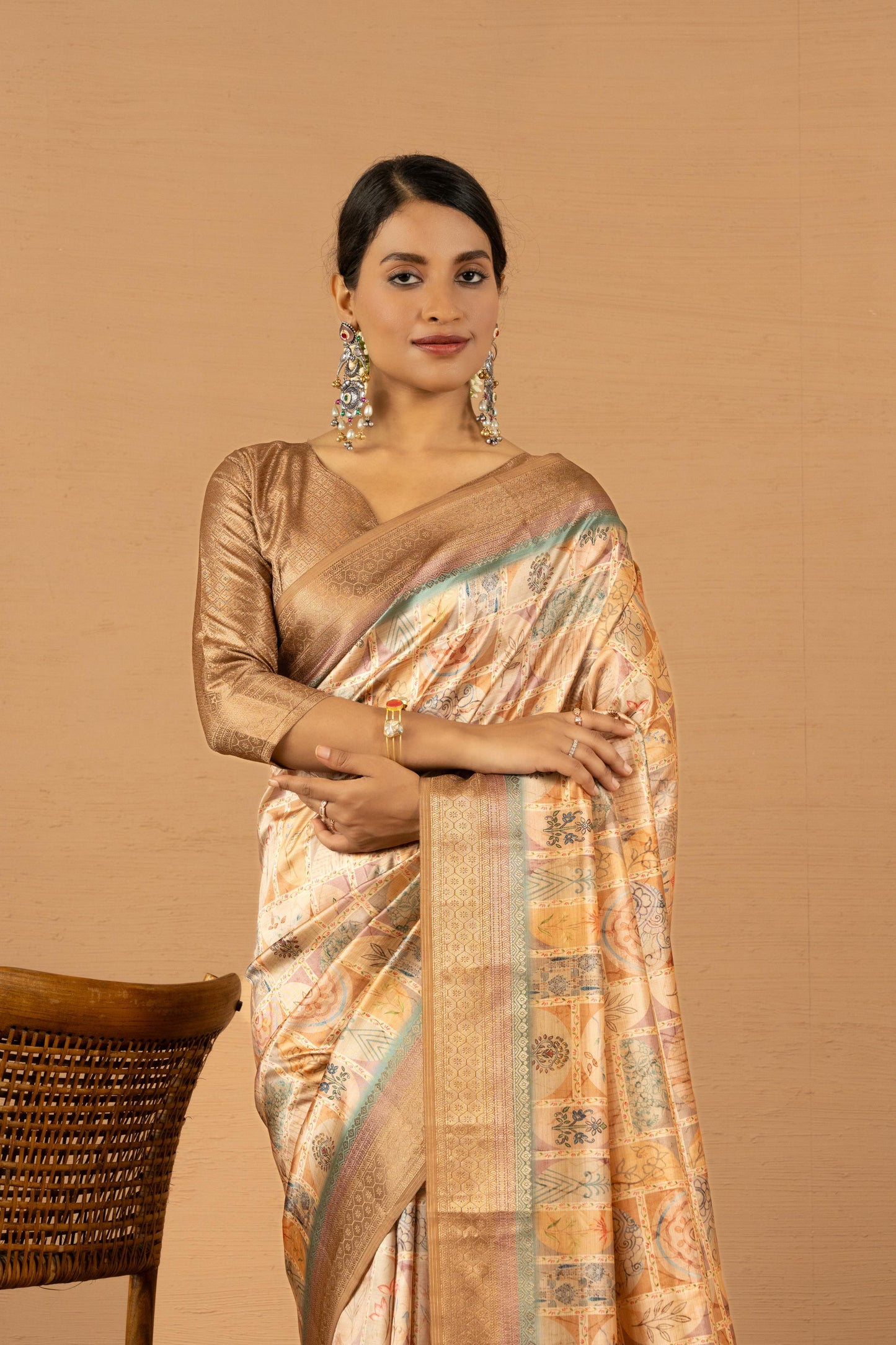 PEACH SERENITY KOTA SAREE