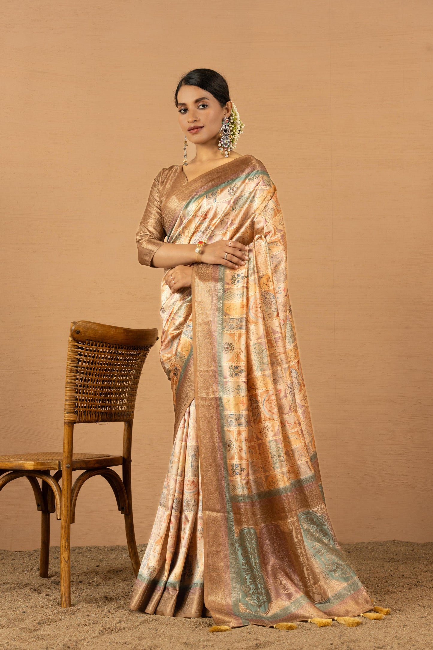 PEACH SERENITY KOTA SAREE