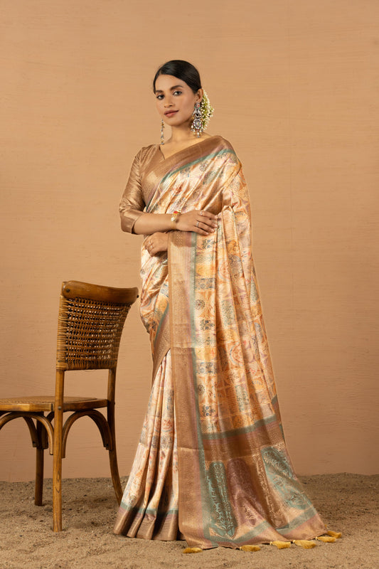 PEACH SERENITY KOTA SAREE