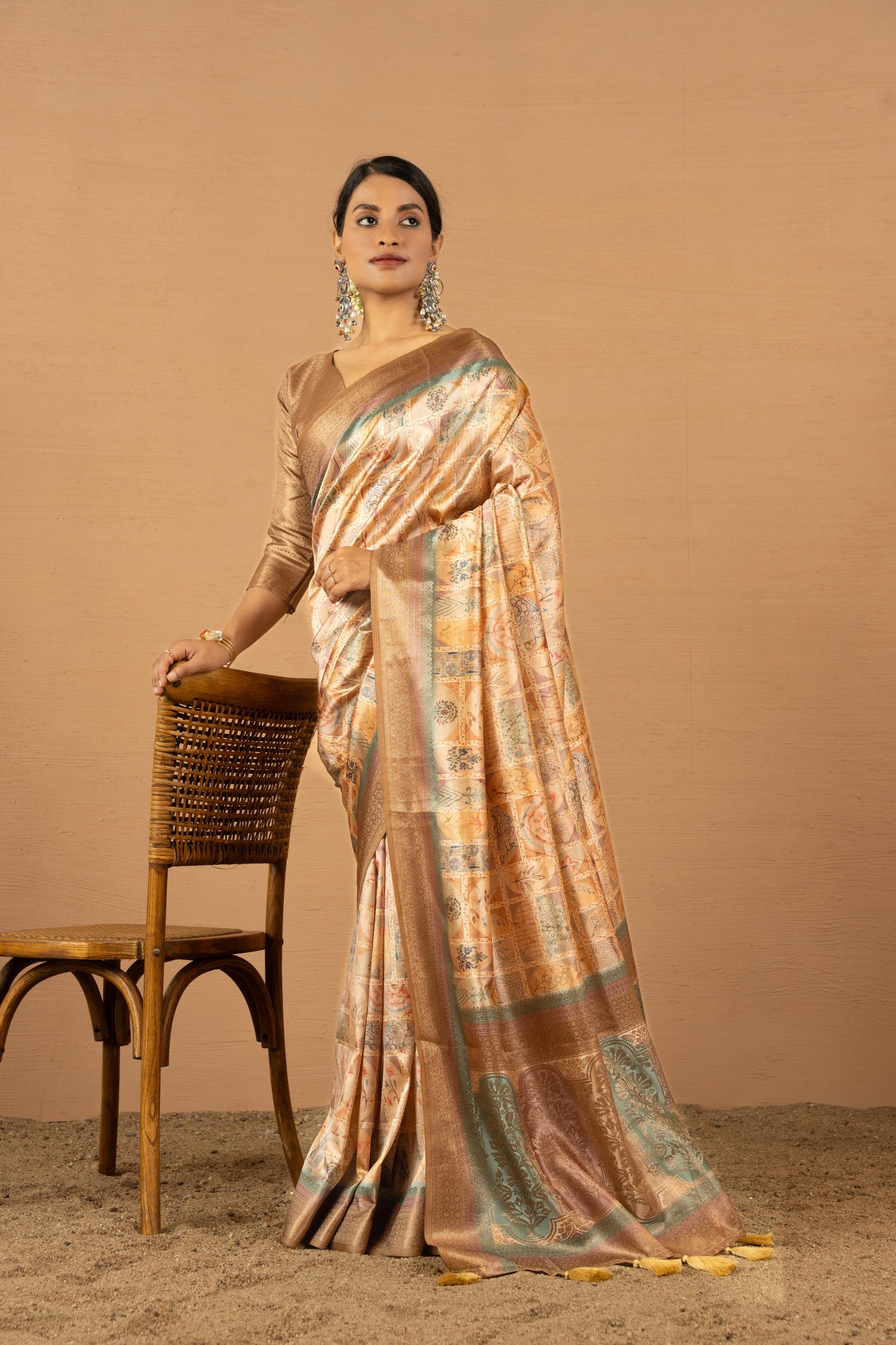 PEACH SERENITY KOTA SAREE