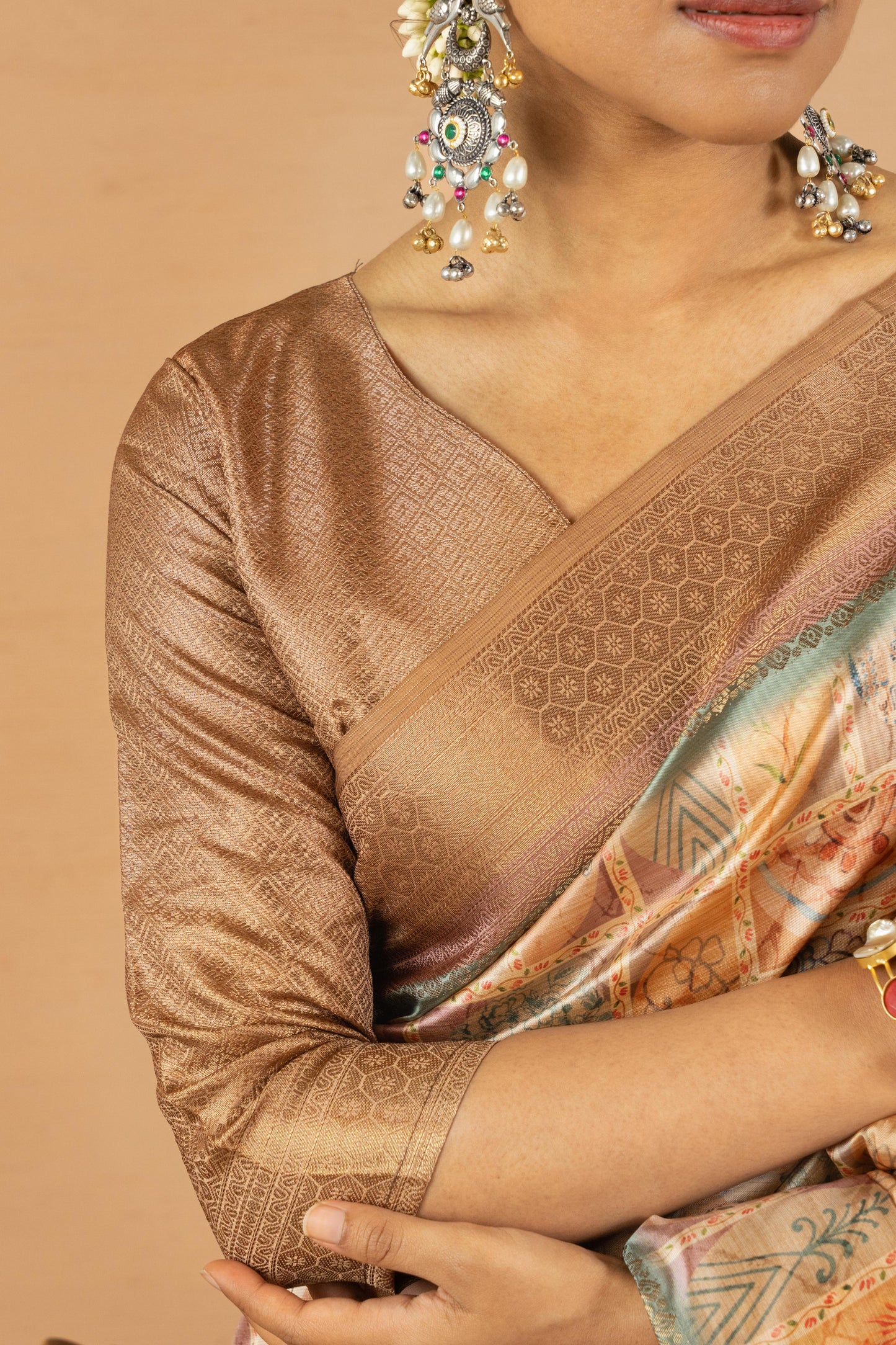 PEACH SERENITY KOTA SAREE